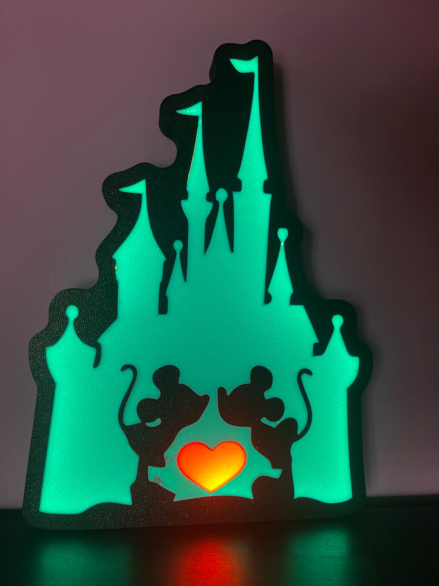 Lampada Castello Minnie e Topolino Azzurro