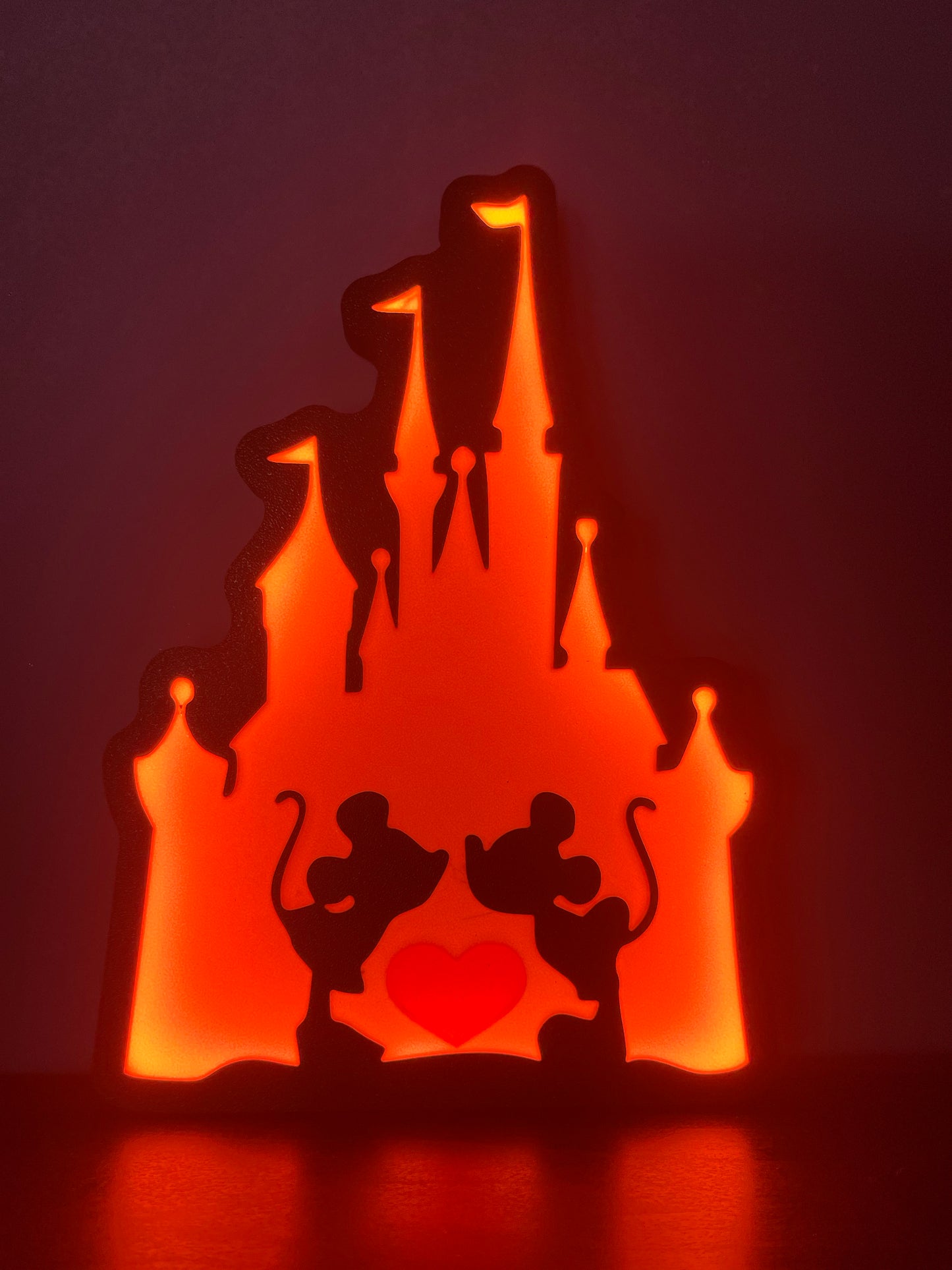 Lampada Castello Minnie e Topolino Rosa