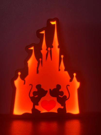 Lampada  Castello Minnie e Topolino Rosa