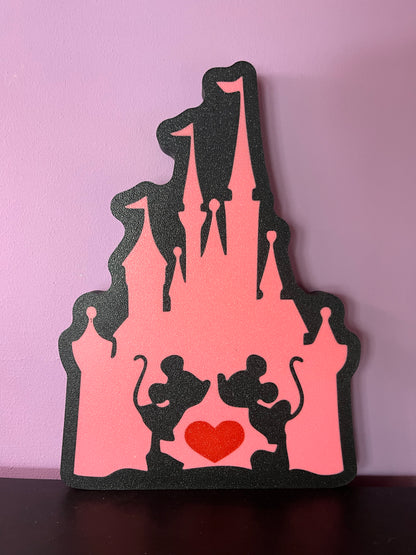Lampada  Castello Minnie e Topolino Rosa