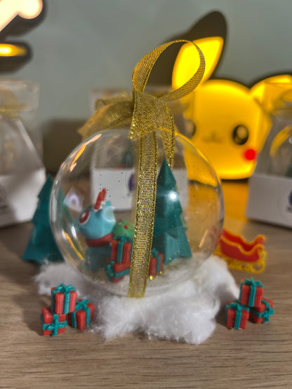 Pallina di Natale Bulbasaur fiocco oro