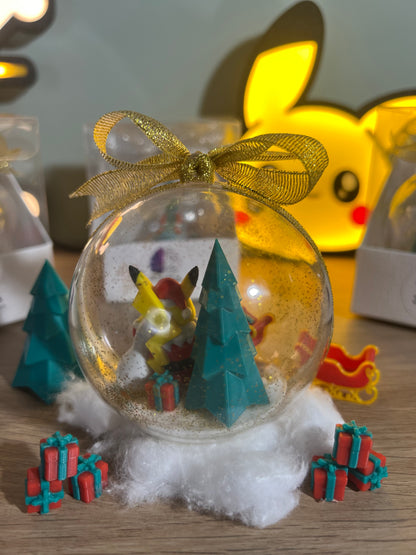Pallina di Natale Pikachu fiocco oro