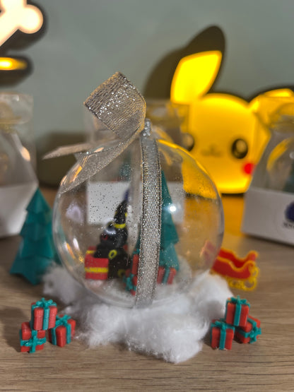Pallina di Natale Umbreon fiocco argento