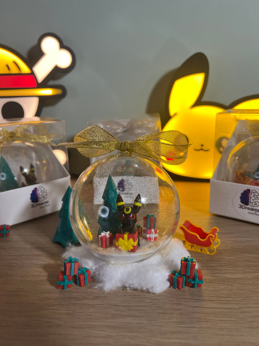 Pallina di Natale Umbreon fiocco oro